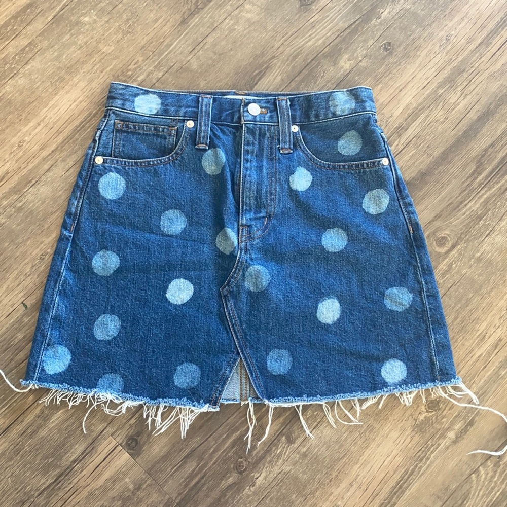 Madewell Polkadot skirt denim